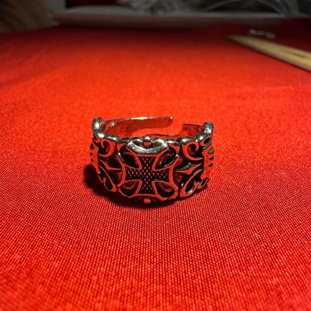 Vintage Gothic Cross Adjustable Ring